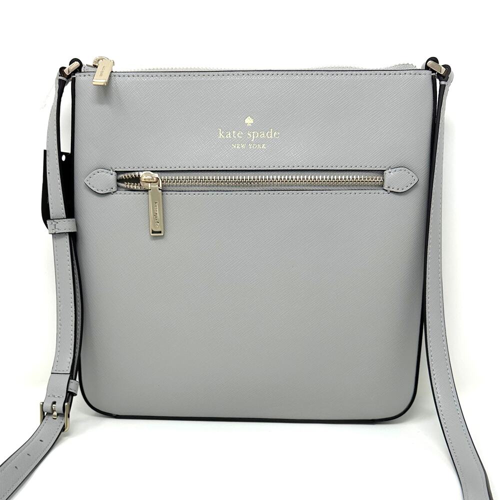 Kate Spade Sadie North South Crossbody in Platinum Grey Leather k7379